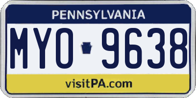 PA license plate MYO9638