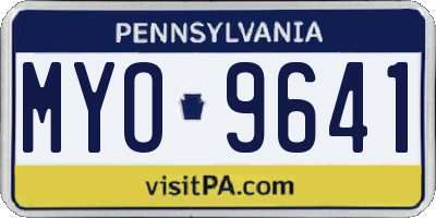 PA license plate MYO9641