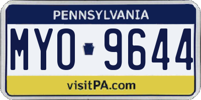 PA license plate MYO9644