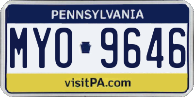 PA license plate MYO9646