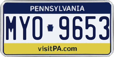 PA license plate MYO9653