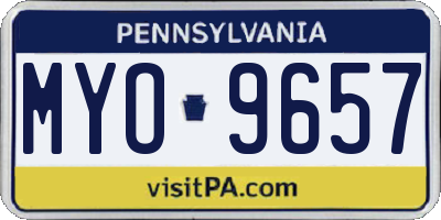 PA license plate MYO9657