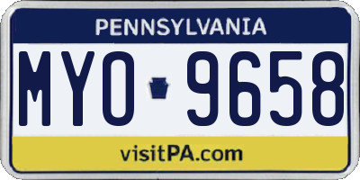 PA license plate MYO9658