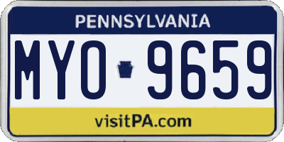 PA license plate MYO9659