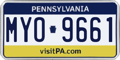 PA license plate MYO9661