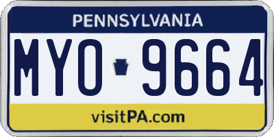 PA license plate MYO9664