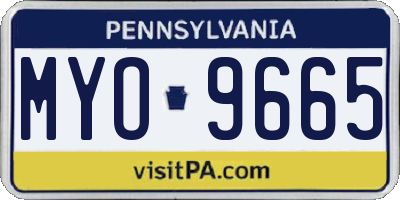 PA license plate MYO9665