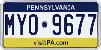 PA license plate MYO9677