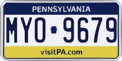 PA license plate MYO9679