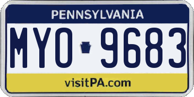 PA license plate MYO9683