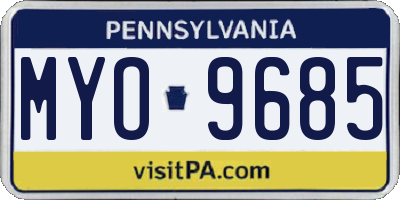PA license plate MYO9685