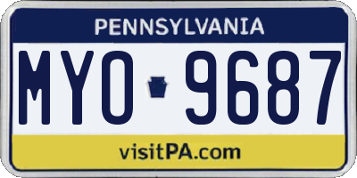 PA license plate MYO9687