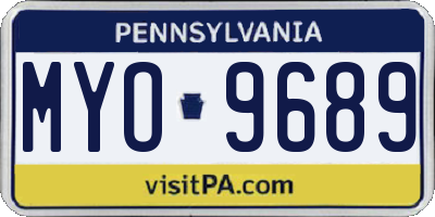 PA license plate MYO9689