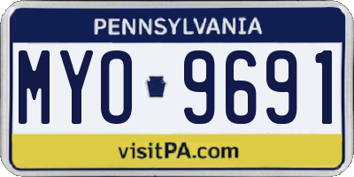 PA license plate MYO9691