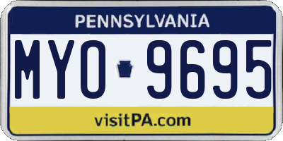 PA license plate MYO9695