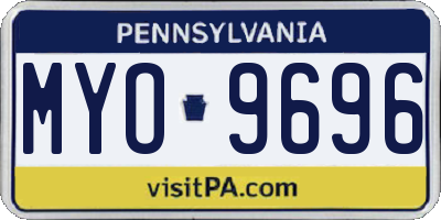 PA license plate MYO9696