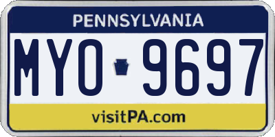 PA license plate MYO9697