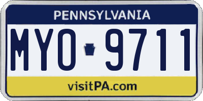 PA license plate MYO9711