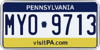 PA license plate MYO9713