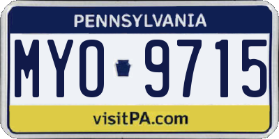 PA license plate MYO9715