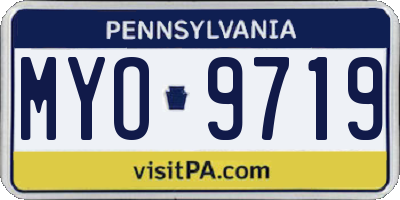 PA license plate MYO9719