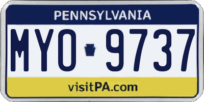 PA license plate MYO9737