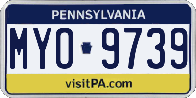 PA license plate MYO9739