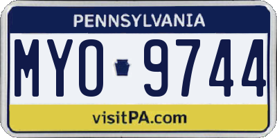 PA license plate MYO9744