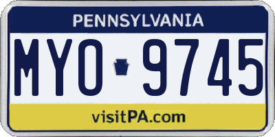 PA license plate MYO9745