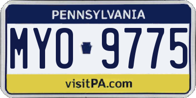 PA license plate MYO9775
