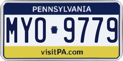 PA license plate MYO9779