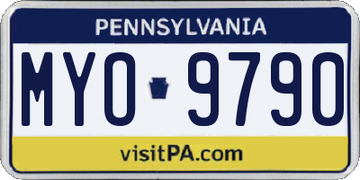 PA license plate MYO9790