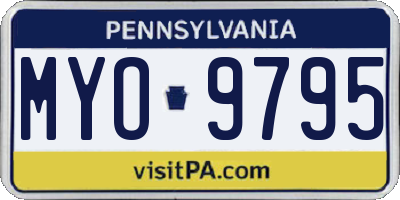 PA license plate MYO9795