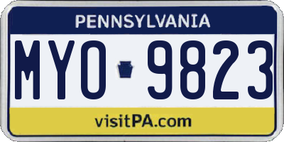 PA license plate MYO9823
