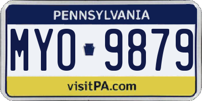 PA license plate MYO9879