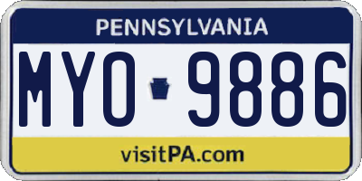 PA license plate MYO9886