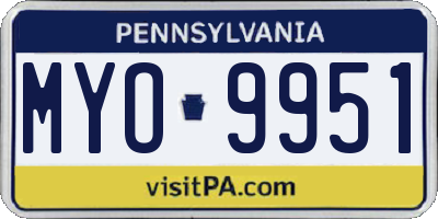 PA license plate MYO9951