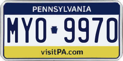 PA license plate MYO9970