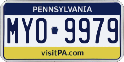 PA license plate MYO9979