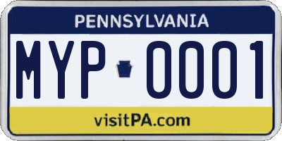 PA license plate MYP0001