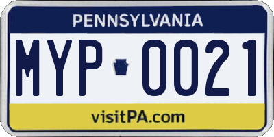PA license plate MYP0021