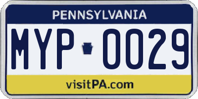 PA license plate MYP0029