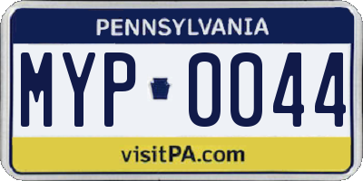 PA license plate MYP0044