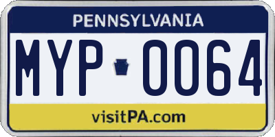 PA license plate MYP0064