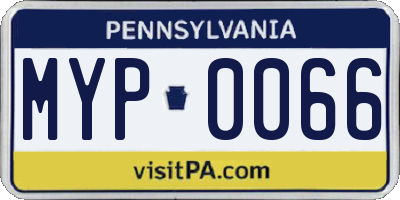 PA license plate MYP0066