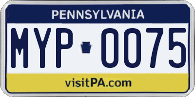 PA license plate MYP0075
