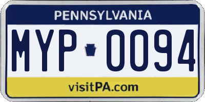 PA license plate MYP0094