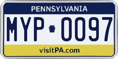 PA license plate MYP0097