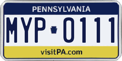 PA license plate MYP0111