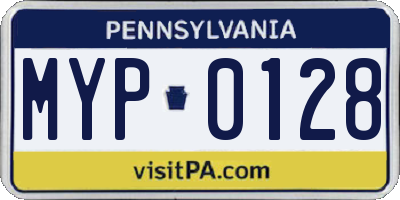 PA license plate MYP0128